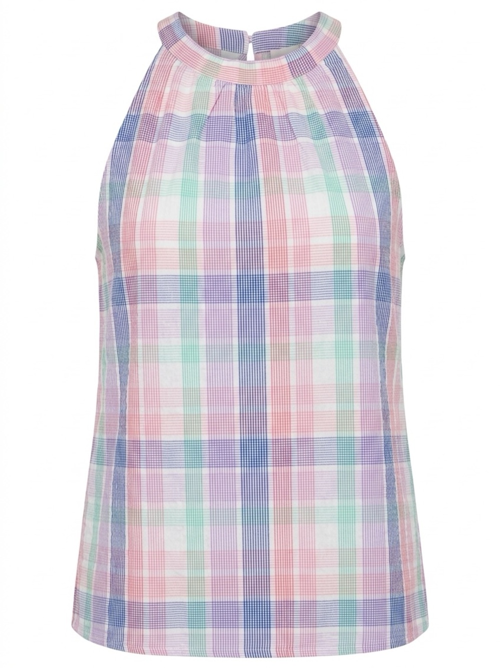J. Crew Pastel Plaid Halter Top in Pink, Blue, Green